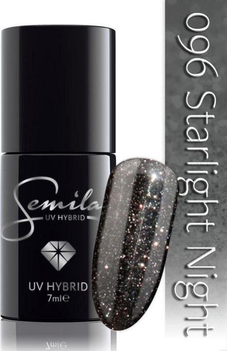 Produktbild Semilac 096 Starlight Night 7ml (Starlight Night Black, UV-Gel Lack)