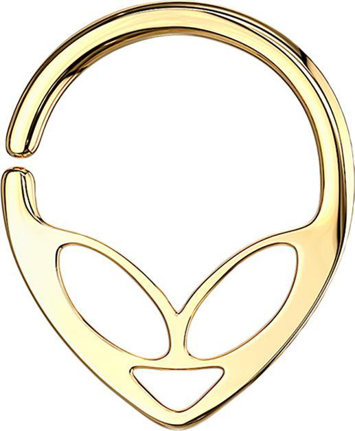 Star Piercing Micro Piercing Ring vergoldet Alien (Chirurgenstahl 316L, ohne Messing)