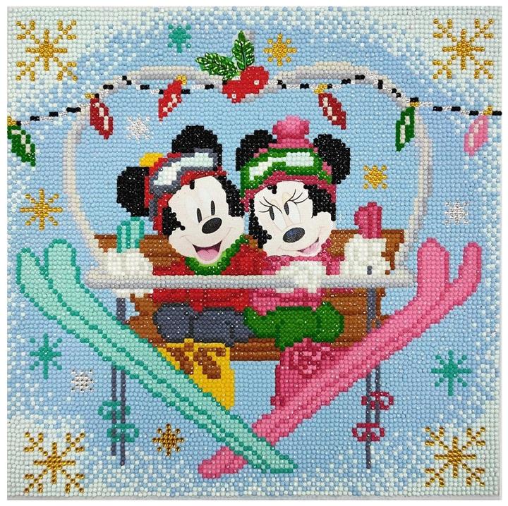 Image du produit Craft Buddy Hiver Mickey et Minnie au ski, image 30x30cm Crystal Art Kit