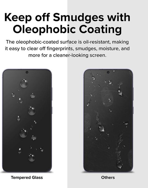 Actual product image Ringke Screen Protector for Galaxy S24 Plus EASY SLIDE TEMPERED GLASS 2 pack, w installation Jig (2 Piece, Samsung Galaxy S24+)