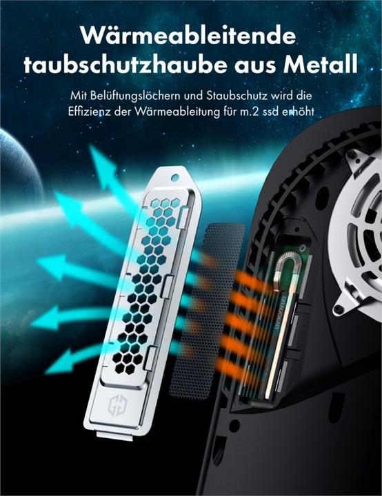 Produktbild Graugear Kühlkörper SSD M.2NVMe 2280 für PS5 Speichererweit.