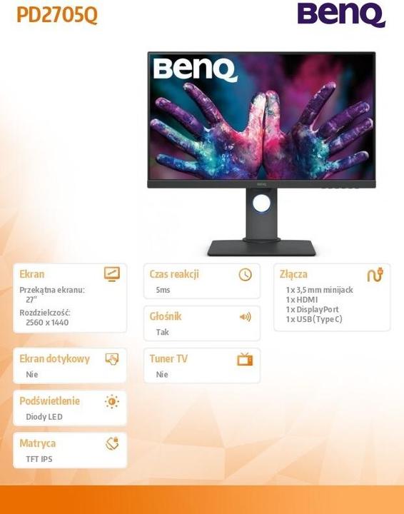 Produktbild BenQ PD2705Q (2560 x 1440 Pixel, 27")