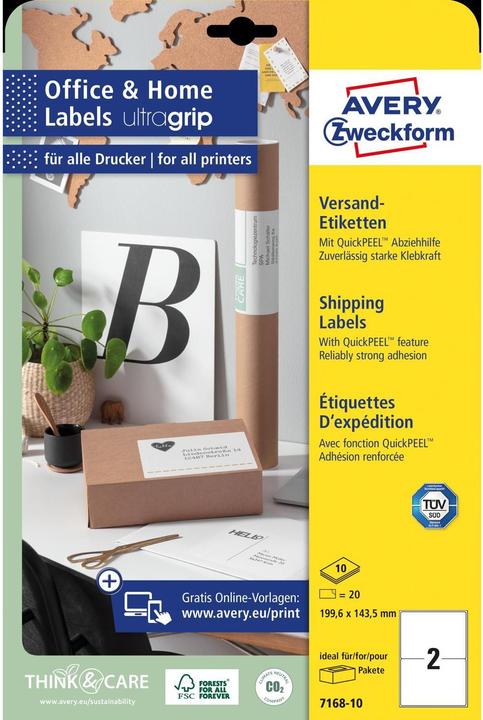Produktbild Avery Versand-Etiketten, Home Office, Kleinpackung
