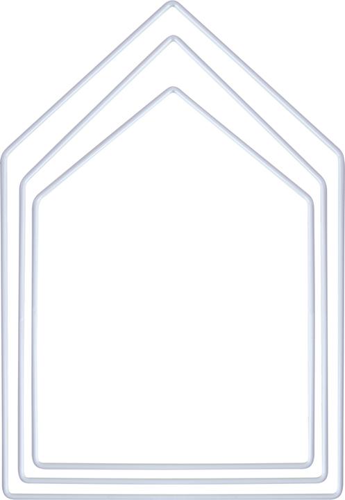 Produktbild Rayher Metallring "Haus", 3er-Set, Weiss (18 x 27.5 cm, 15.5 x 23 cm, 13.5 x 19 cm)