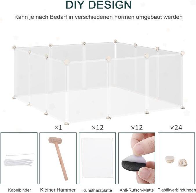 Produktbild Swisshandel24 Freilaufgehege Laufgitter DIY Freigehege Gittergehege Absperrgitter Kleine Haustiere Laufstall für I