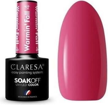 Actual product image Claresa Soak Off Uv/Led Warming Fall Hybrid Nail Polish 4 5G (Rose, UV gel varnish)