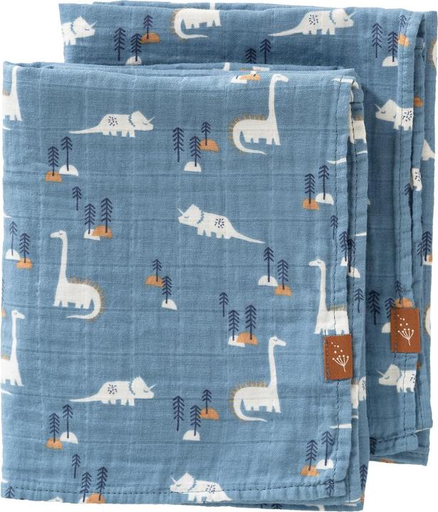 Fresk Einschlag- und Mulltuch (2er Pack), Dino (60 cm, 60 cm)