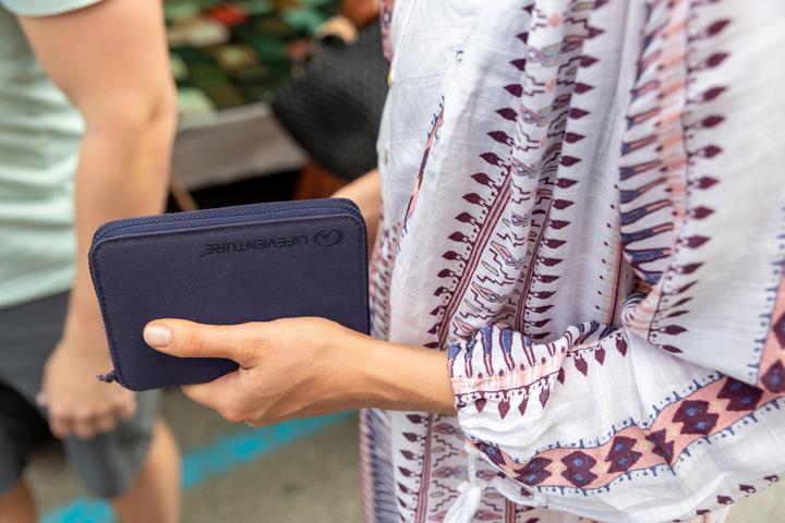 Actual product image Lifeventure RFID Mini Travel Wallet, Recycled, Navy Blue