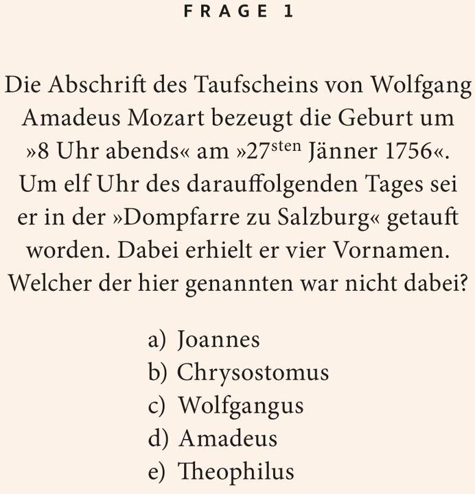 Produktbild Palmer:Mozart-Quiz (Deutsch)