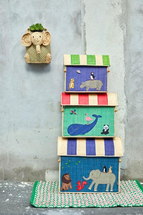 Actual product image Rice Large Set of 3 Toy Baskets - Animal Theme