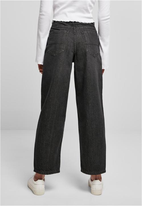 Actual product image Urban Classics Ladies High Waist Wide Leg Cropped Denim Pants (29)