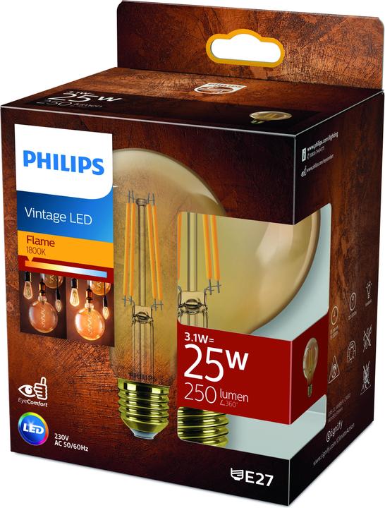 Actual product image Philips Amber (E27, 3.10 W, 250 lm, 1 x, F)