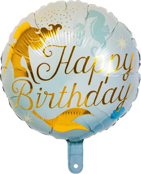 Produktbild Boland Folienballon Meerjungfrau Happy Birthday zweiseitig Ø 45cm (1 x)