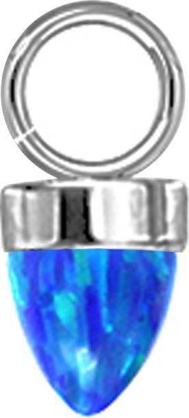 Star Piercing Anhänger silber ein Kegel Opal blau (ohne Messing, Chirurgenstahl 316L)