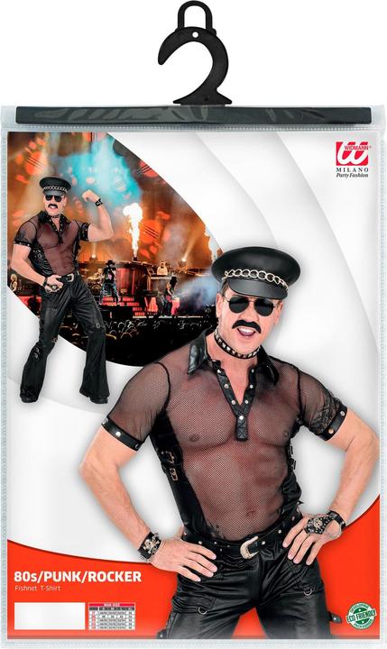 Produktbild Widmann Rocker T-Shirt aus Kunstleder mit Netz schwarz (M)