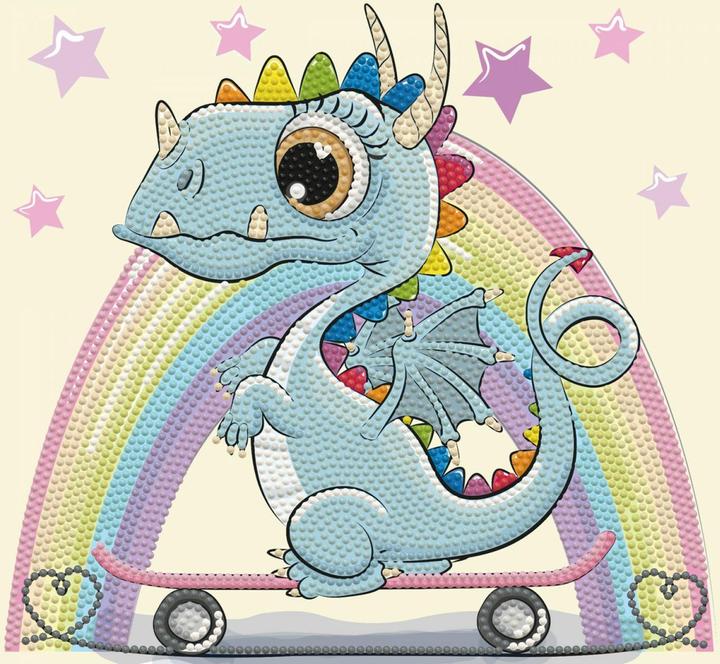 Actual product image Diamond Dotz Diamond Painting dragon on skateboard