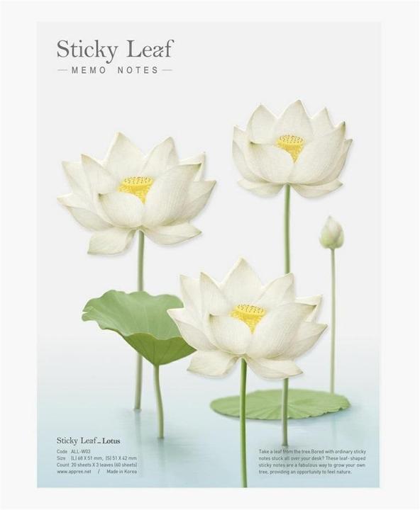 Produktbild Appree Selbstklebende Notizzettel - weisser Lotus L