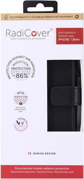 Productafbeelding Radicover Stralingsbeschermde Mobilewallet iPhone - iPhone 13 Mini Flipcover Zwart (Apple iPhone 13 mini)