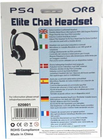 Actual product image ORB Playstation 4 - Elite Chat Headset () (Cable)
