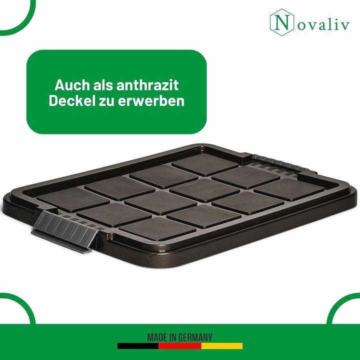 Produktbild Novaliv 2x Ersatzdeckel 28-40 Liter mit Clipverschluss 61x40 cm Transparent (61 x 40 cm)