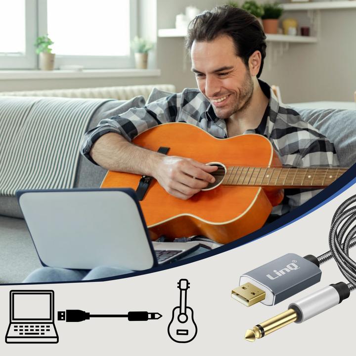 Actual product image LinQ USB / 6.35mm jack audio cable (3 m)