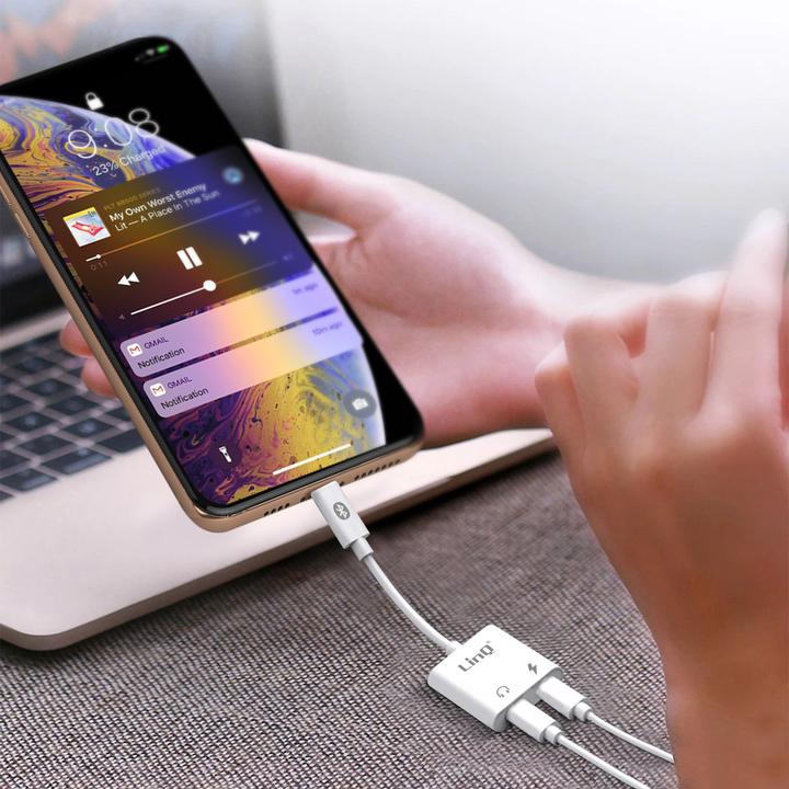 Produktbild LinQ Audio- und Ladeadapter für iPhone x2 Lightning Anschluss (Lightning, Lightning)