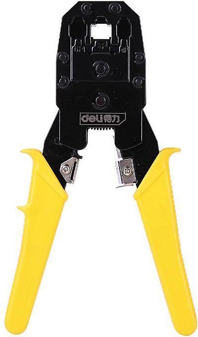 Image du produit Deli Tools Sertisseuse Ethernet 4/6/8P RJ45/RJ14/RJ12/RJ9 EDL2468 (jaune) (200 mm)