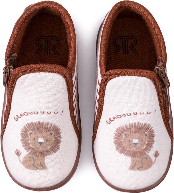 Actual product image La Redoute Collections Slippers with zipper and lion motif (21)