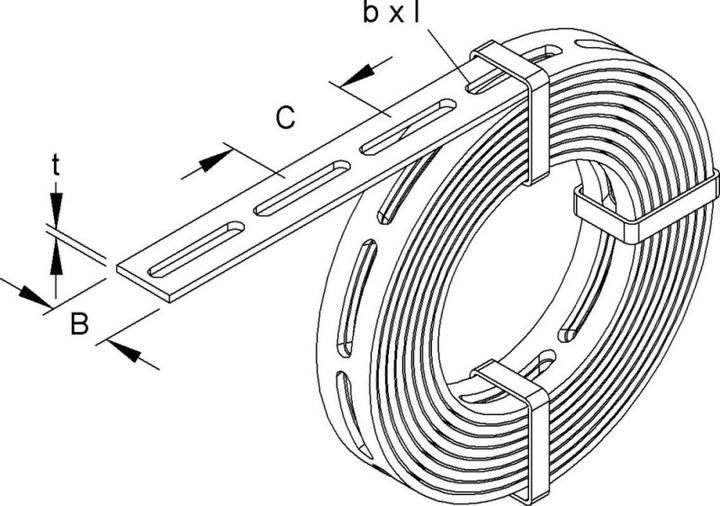 Produktbild Niedax NIE S 30 X 4 Schlitzbandeisen, B=30mm t=4,0mm Rolle 20 m feuerverzinkt