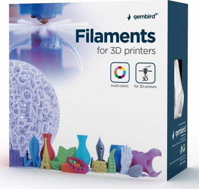 Produktbild Gembird Filamentcassette PETG schmale Spule (PETG, 1.75 mm, 1450 g, Weiss)