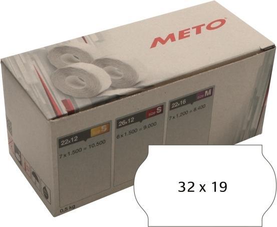 Image du produit METO etiquette perm 32x19 hvid (5rl/1000)