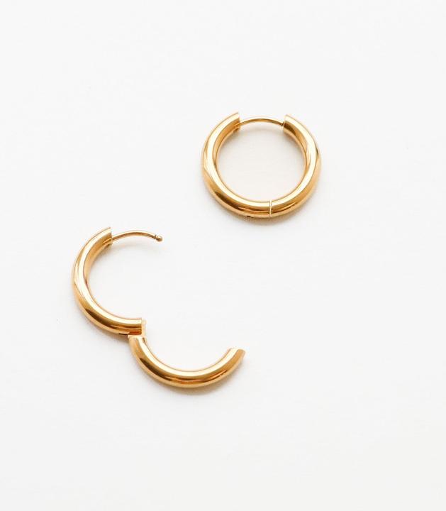 Immagine prodotto Tara Style Ava Bold Infinity Hoop - orecchini a cerchio (impermeabili) (100% impermeabile, Acciaio inossidabile placcato oro 18k)