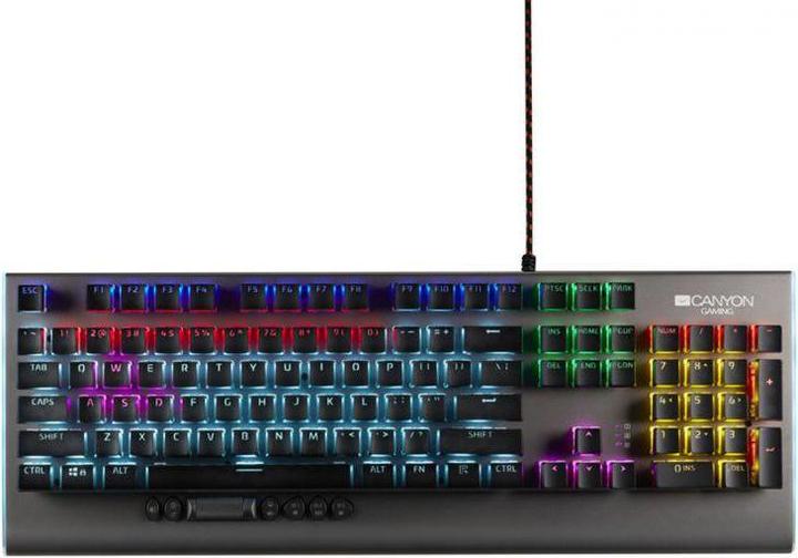 Actual product image Canyon Mechanical Gaming Keyboard Interceptor CND-SKB8, with backlight, Red Outemu Switches, EN layo (US, Cable)
