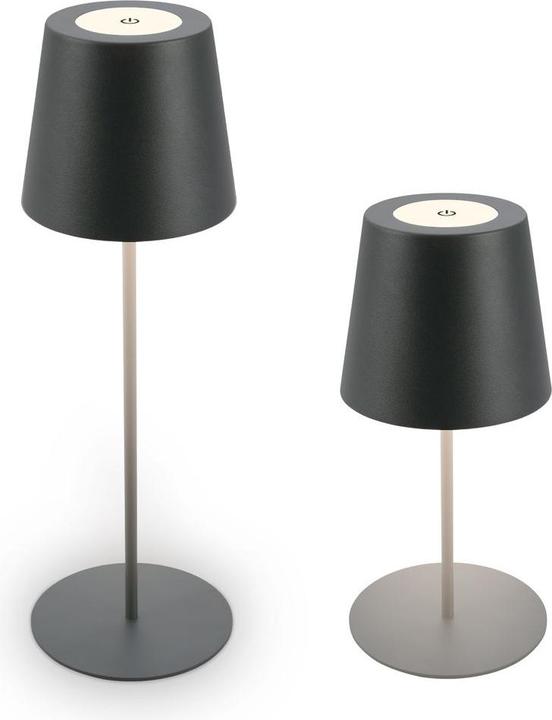 Image du produit B.K.Licht Lampe de table LED rechargeable, IP44, 2,5W, anthracite