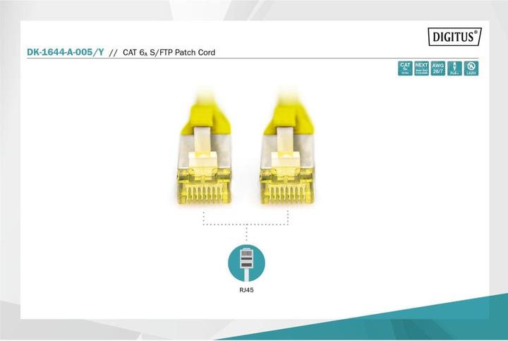Produktbild Digitus Netzwerkkabel (S/FTP, CAT6a, 0.50 m)