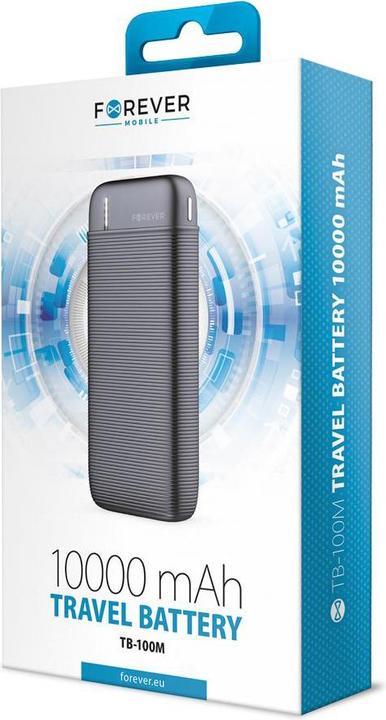 Image du produit Forever External battery Power Bank TB-100M 10000mAh black (10000 mAh)