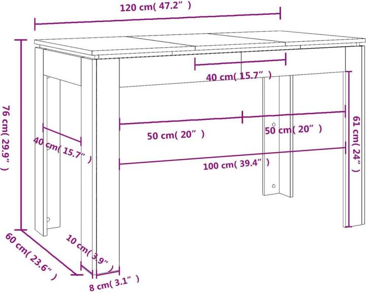 Image du produit VidaXL Leilani (120 x 60 x 76 cm)