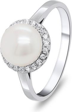 Produktbild Brilio Silver - Elegant silver ring with pearl and zircons RI034W - Circuit: 50 mm (50)