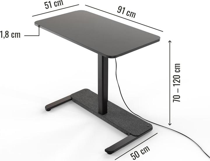 Immagine prodotto Yaasa Desk One - Grigio scuro/nero (91 x 51 cm)