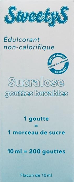 Nutritional values and ingredients Goodness SweetyS Sucralose Süssstoff (19 g)