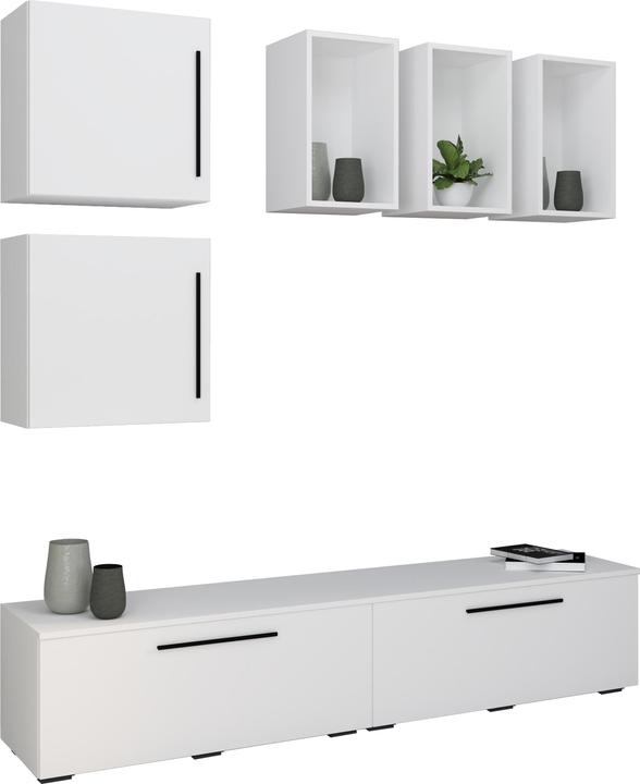 Produktbild VCM TV Lowboard Fernsehschrank Schrankwand Wohnzimmer Anbauwand Wohnwand Arila L (190 x 40 x 200 cm)