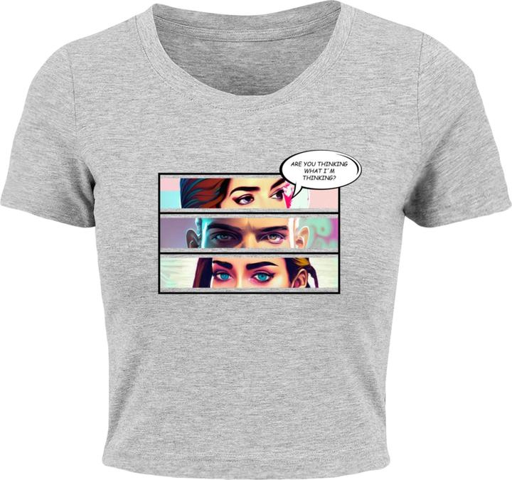 Actual product image Merchcode Ladies Thinking Comic Cropped Tee - 118513 (L)