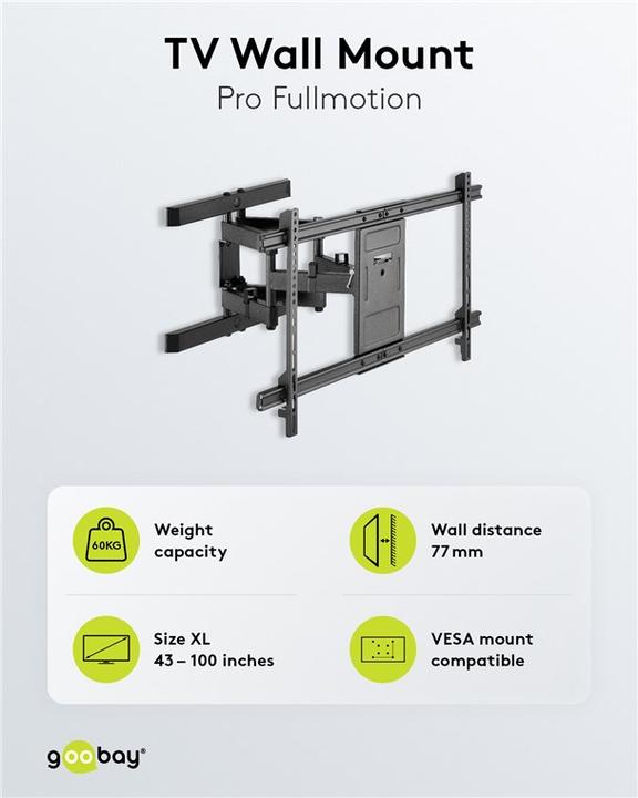 Produktbild Goobay Fullmotion Pro (Wand, 100", 60 kg)