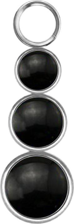 Star Piercing Anhänger silber drei schwarze Onyx Steine (ohne Messing, Chirurgenstahl 316L, Mineralisch)