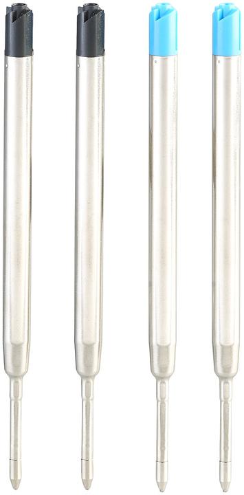 Produktbild Pearl Hochwertiger Druck-Kugelschreiber in Geschenkbox mit 4 Ersatzminen (Schwarz)
