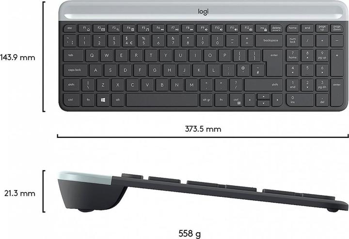 Produktbild Logitech MK470 Kabellose Tastatur und Maus, Graphite Sp., US (Eng. Int., Kabellos)