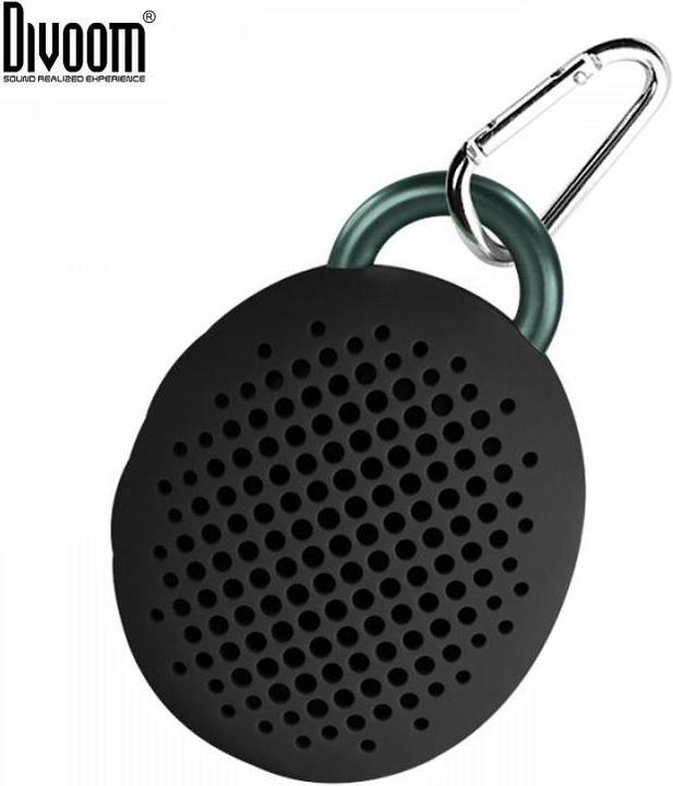 Actual product image Divoom Bluetune Bean 2 gen. Rubber shockproof, powerful 3 W DSP Bluetooth speaker with black microphone