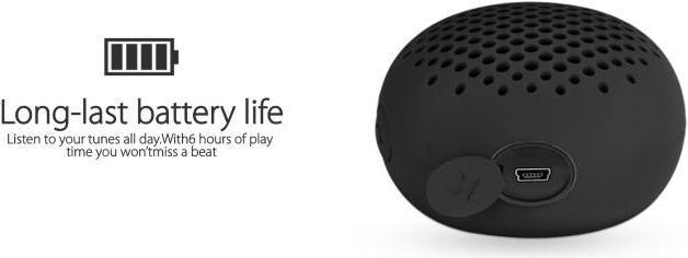 Actual product image Divoom Bluetune Bean 2 gen. Rubber shockproof, powerful 3 W DSP Bluetooth speaker with black microphone
