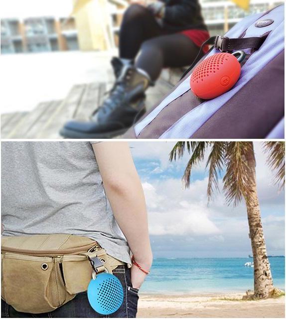 Actual product image Divoom Bluetune Bean 2 gen. Rubber shockproof, powerful 3 W DSP Bluetooth speaker with black microphone