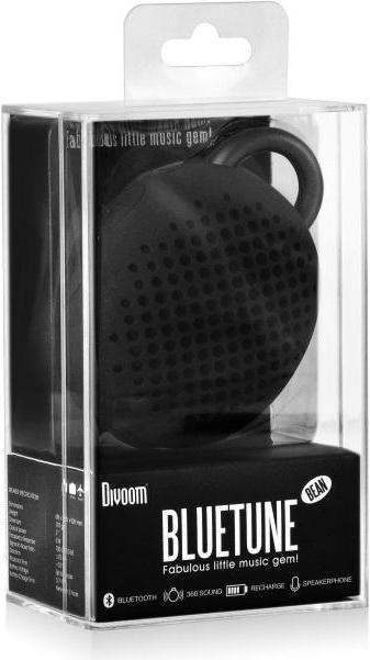 Actual product image Divoom Bluetune Bean 2 gen. Rubber shockproof, powerful 3 W DSP Bluetooth speaker with black microphone